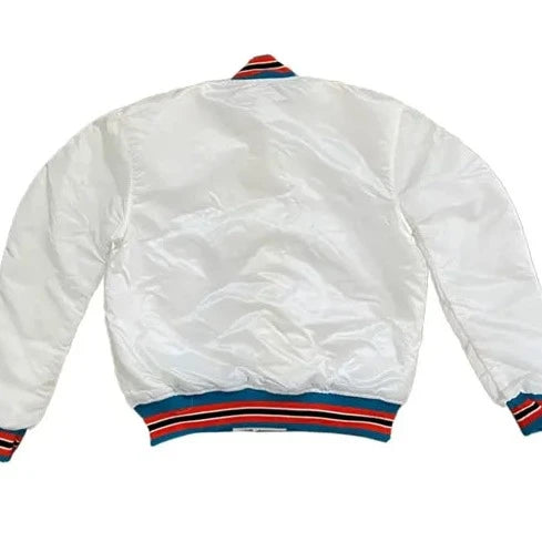 90s Florida Marlins Unisex White Satin Varsity Jacket | Echo Leather