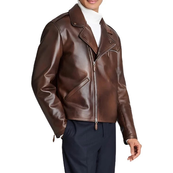 Men’s Brown Biker Leather Jacket | Echo Leather