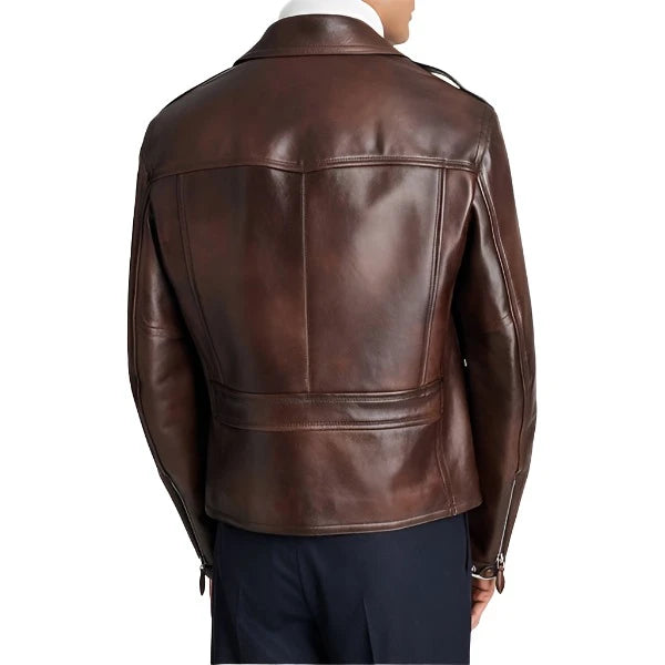 Men’s Brown Biker Leather Jacket | Echo Leather