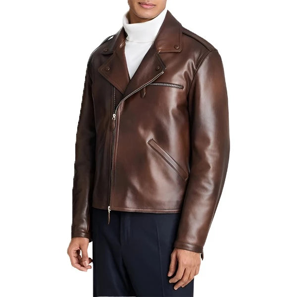 Men’s Brown Biker Leather Jacket | Echo Leather