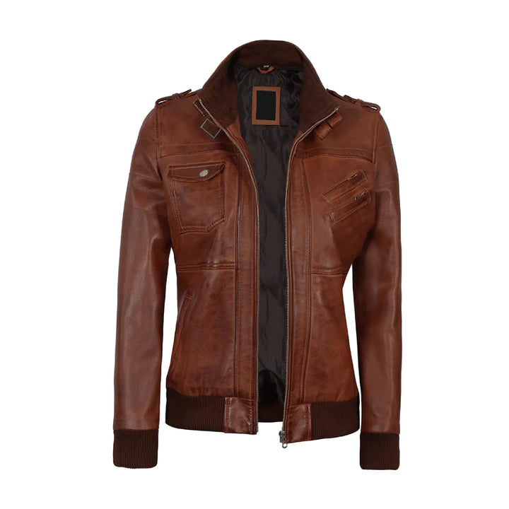 Brown Bomber Real Leather Jacket | Echo Leather