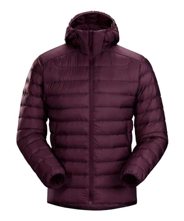 Burgundy Hooded Down Jacket