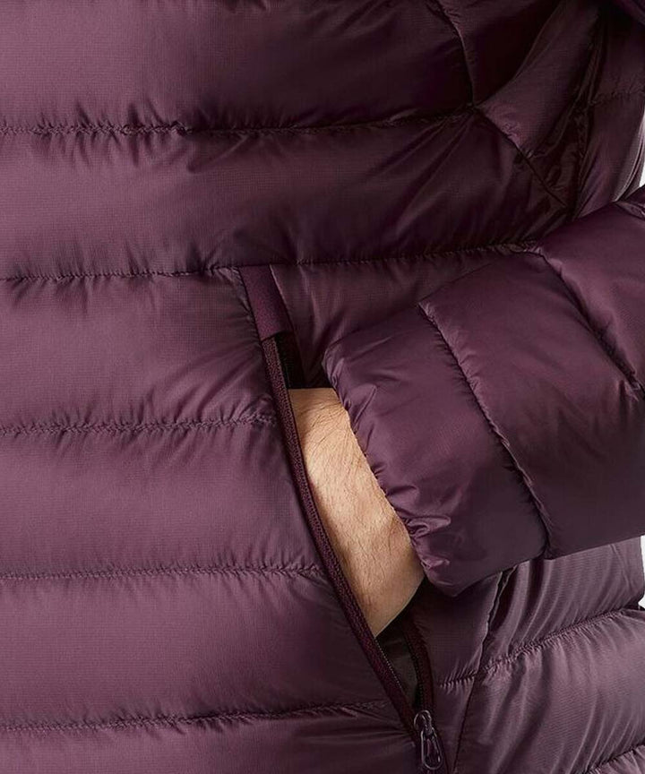 Burgundy Hooded Down Jacket