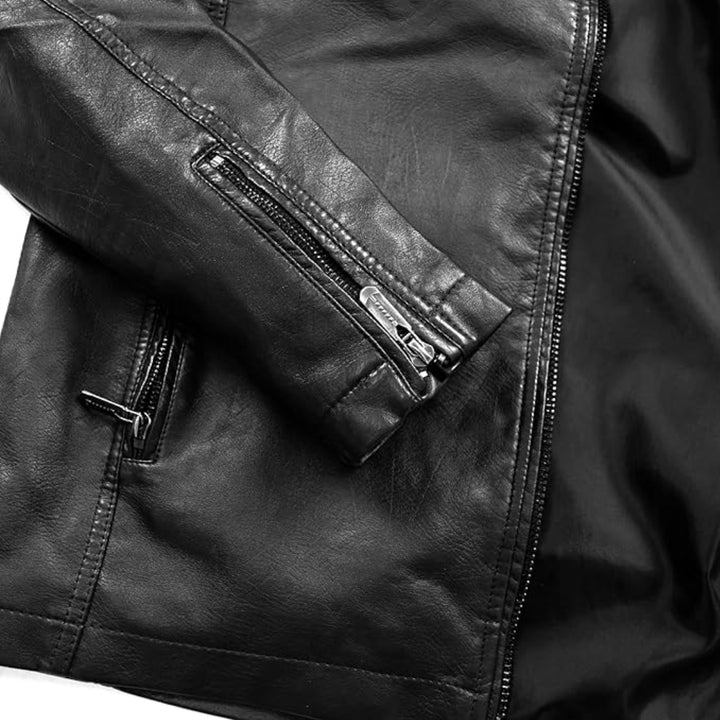 Casual Windbreaker Motorcycle Leather Jacket | Echo Leather