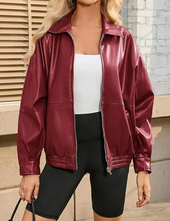 Kate Kasin Oversized Genuine Leather Jacket | Echo Leather