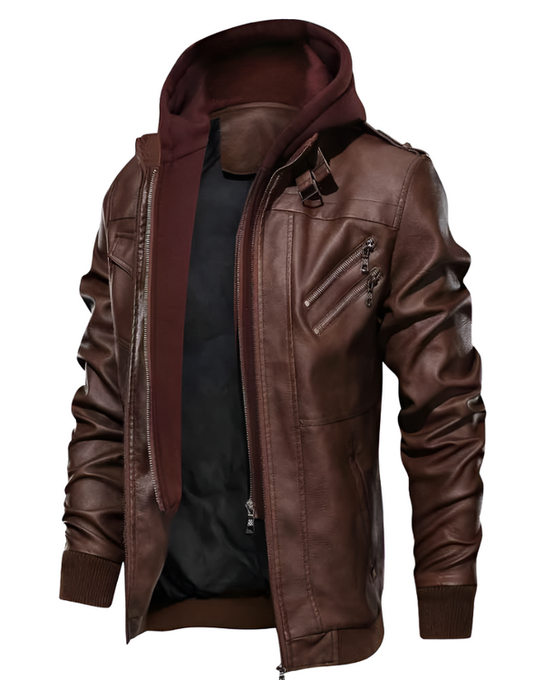 Casual Biker Leather Bomber Jacket