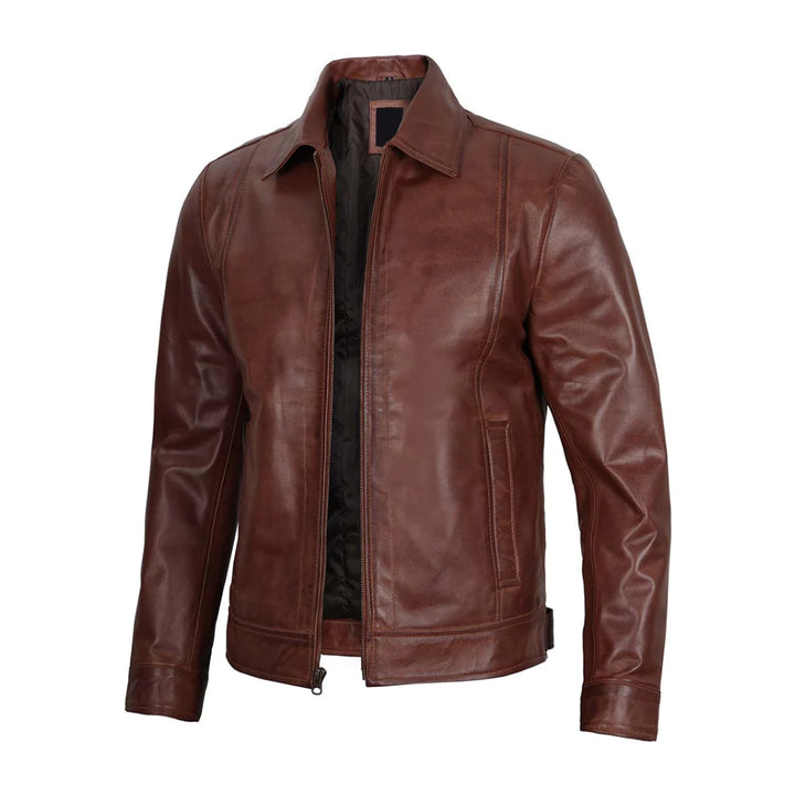 Men's Brown Real Leather Biker Jacket | Echo Leather