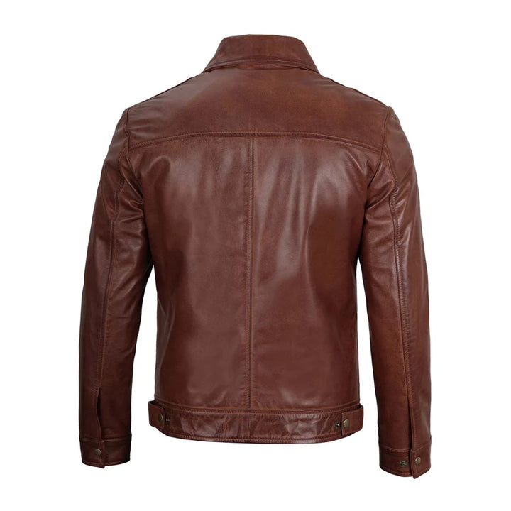 Men's Brown Real Leather Biker Jacket | Echo Leather