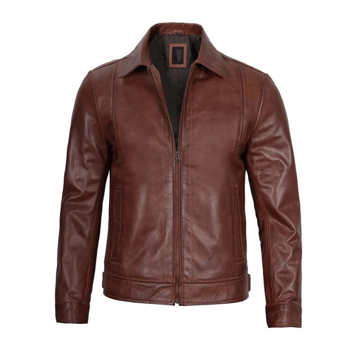 Men's Brown Real Leather Biker Jacket | Echo Leather