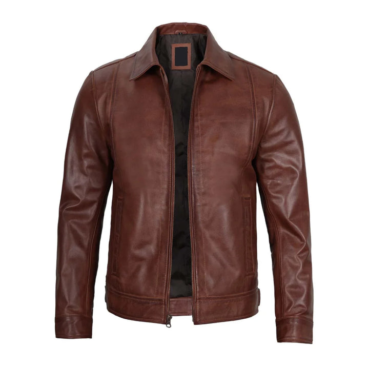 Men's Brown Real Leather Biker Jacket | Echo Leather