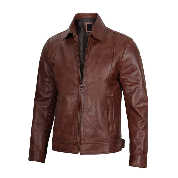 Men's Brown Real Leather Biker Jacket | Echo Leather