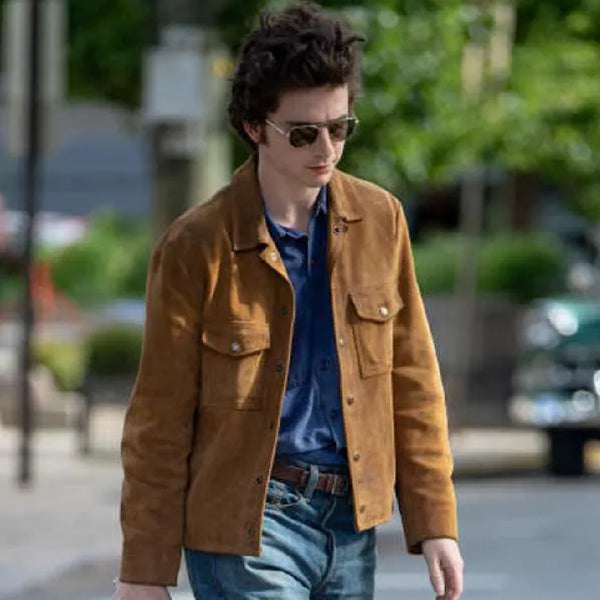 Timothée Chalamet A Complete Unknown Brown Suede Leather Jacket