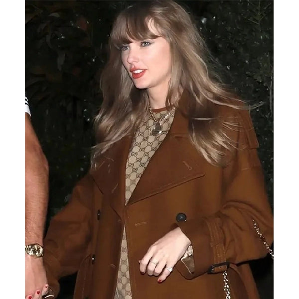 Taylor Swift Oversized Brown Trench Coat