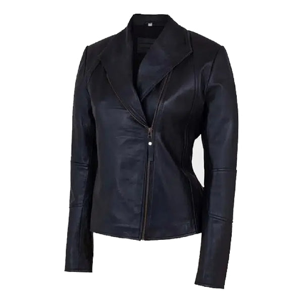 Black Motorcycle Slim fit Lapel Collar Jacket