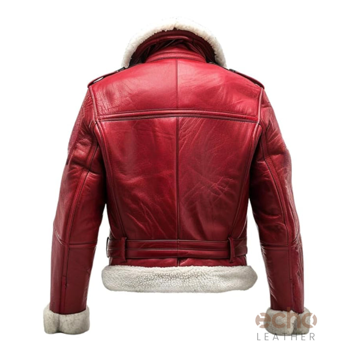 Sheepskin Red Shearling Real Leather Jacket | Echo Leather