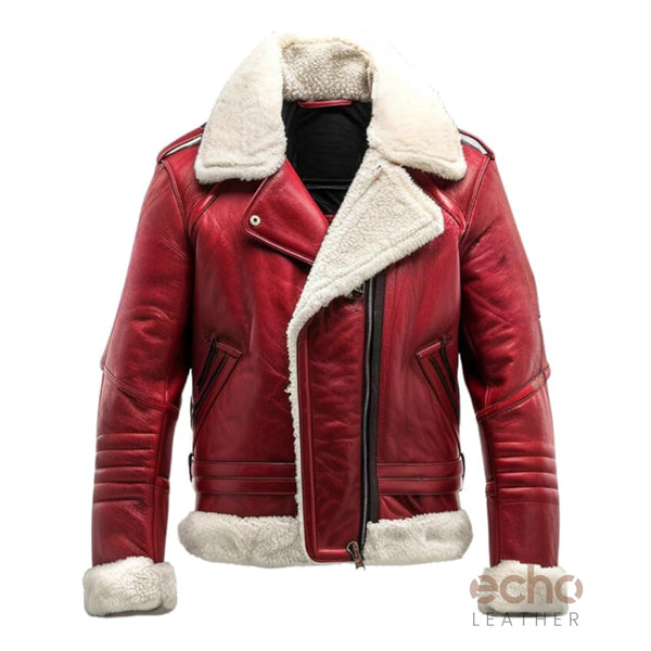 Sheepskin Red Shearling Real Leather Jacket | Echo Leather