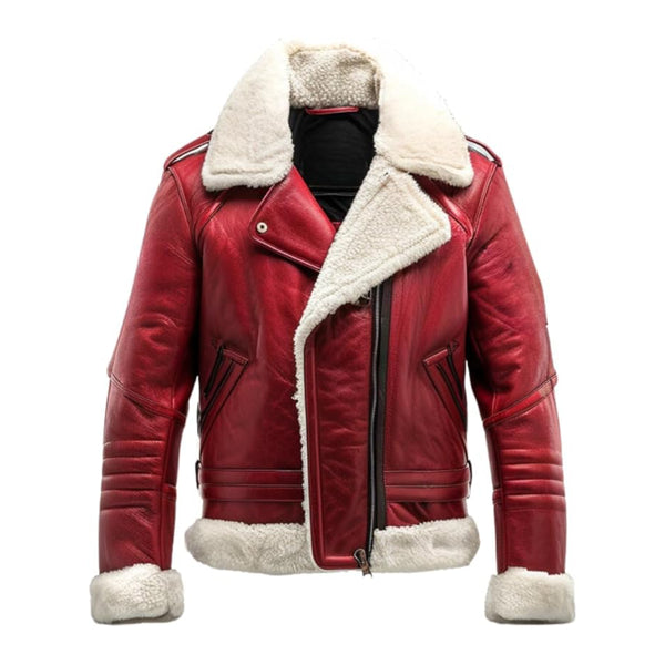 Sheepskin Red Shearling Real Leather Jacket | Echo Leather