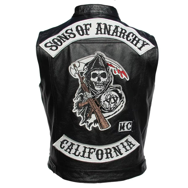 Sons of Anarchy Embroidery Biker Leather Vest | Echo Leather