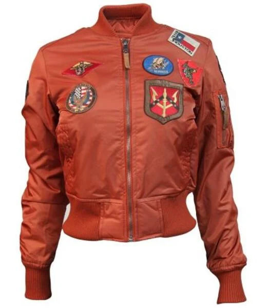 MA-1 Miss Top Gun Bomber Jacket With Patches | Echo Leather