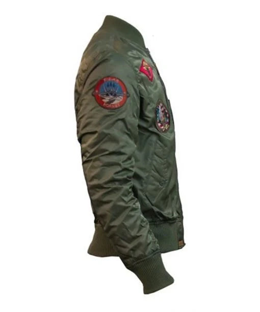 Top Gun Bomber Jacket With Patches | Echo Leather