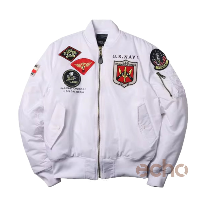 Men's MA-1 Aviator Military Pilot Thick Bomber Jacket | Echo Leather