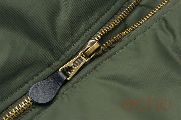 Men's MA-1 Aviator Military Pilot Thick Bomber Jacket | Echo Leather