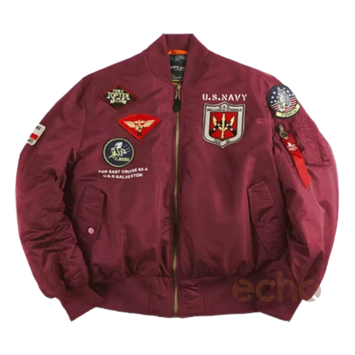 Men's MA-1 Aviator Military Pilot Thick Bomber Jacket | Echo Leather