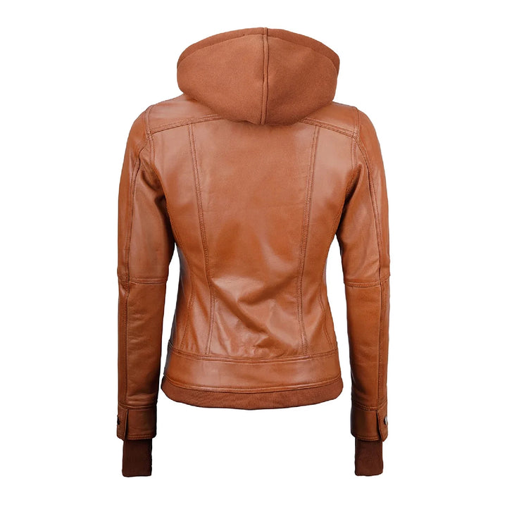 Tralee Womens Tan Wax Bomber Leather Jacket | Echo Leather