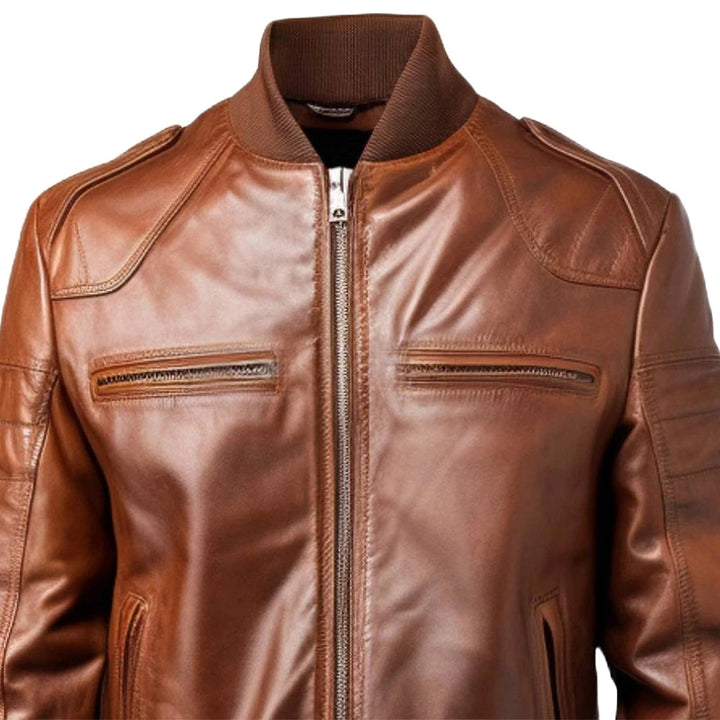 Vintage Brown Bomber Leather Jacket | Echo Leather