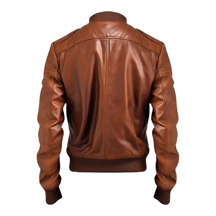 Vintage Brown Bomber Leather Jacket | Echo Leather