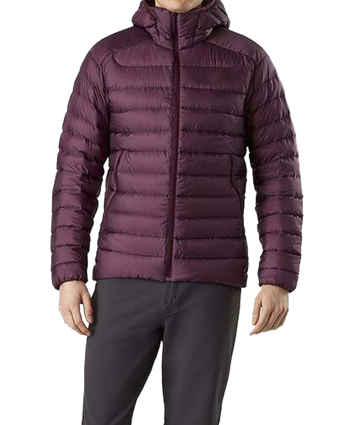 Burgundy Hooded Down Jacket