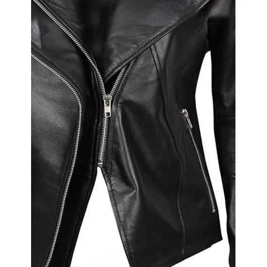 Women's Black Motorcycle Genuine Leather Jacket | Echo Leather