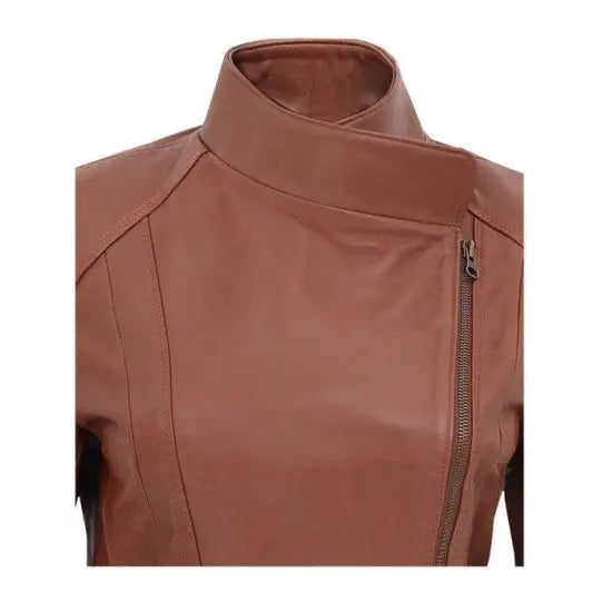 Women's Brown Fitted Genuine Leather Jacket | Echo Leather