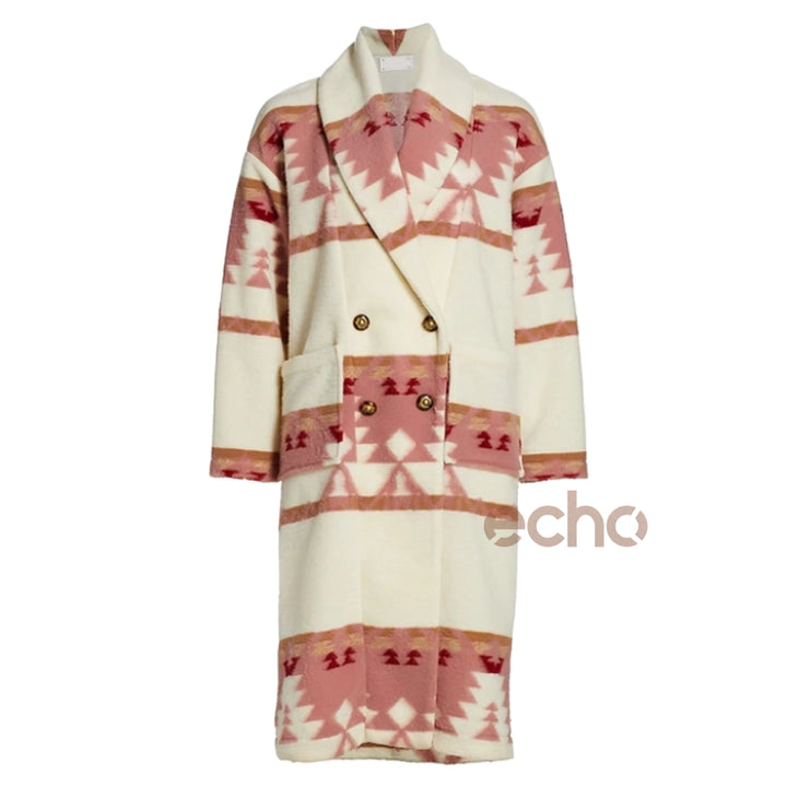 Yellowstone Beth Dutton Pink Printed Coat | Echo Leather