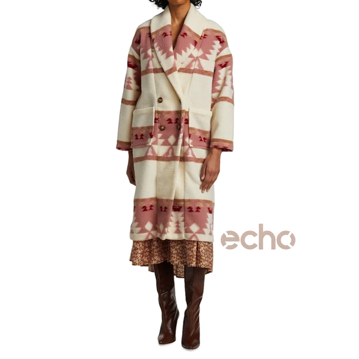 Yellowstone Beth Dutton Pink Printed Coat | Echo Leather