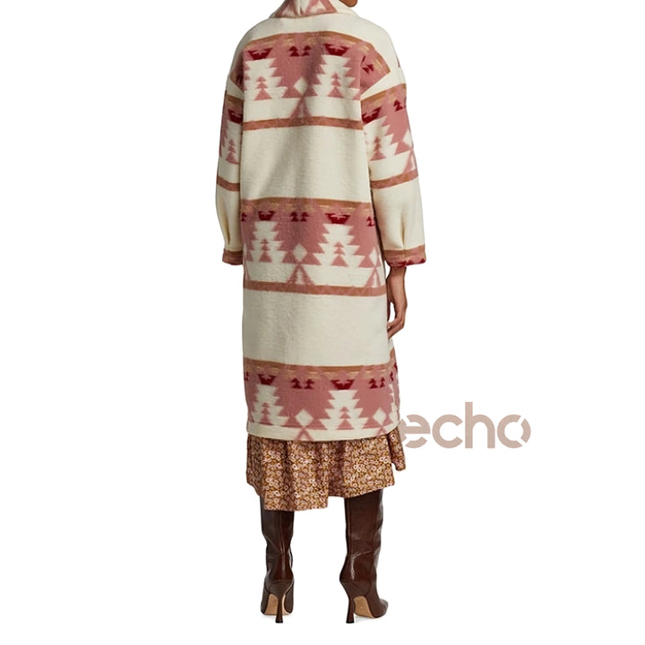 Yellowstone Beth Dutton Pink Printed Coat | Echo Leather