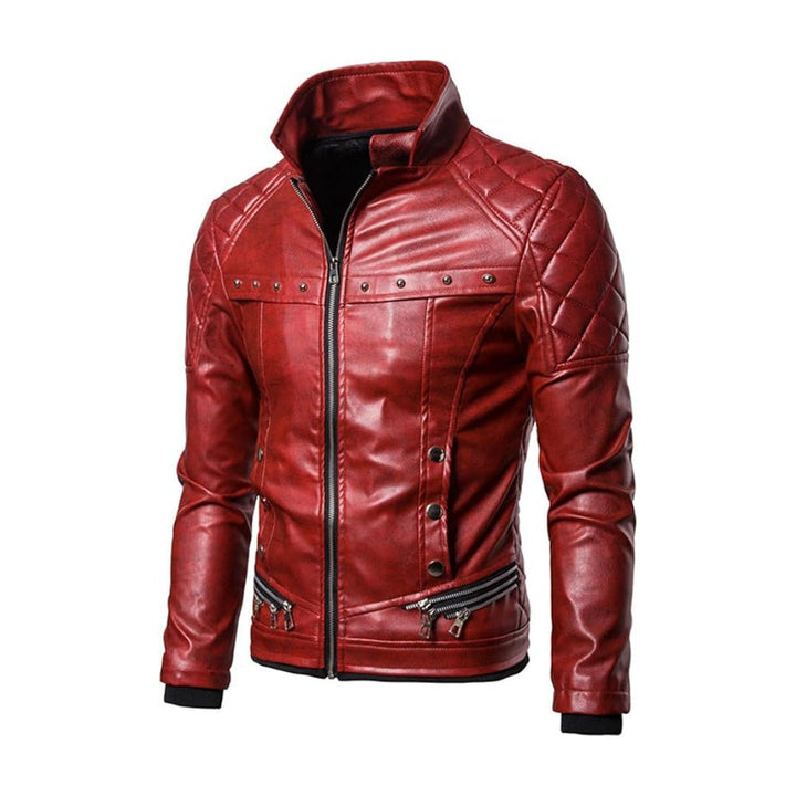 Christmas Removable Fur Collar Real Leather Jacket | Echo Leather