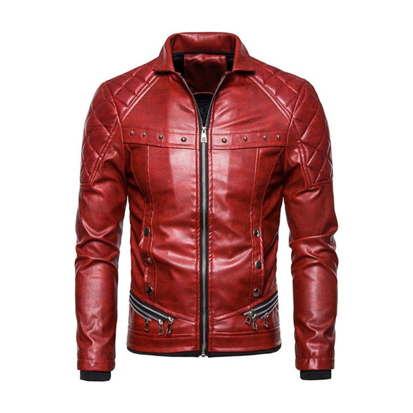 Christmas Removable Fur Collar Real Leather Jacket | Echo Leather