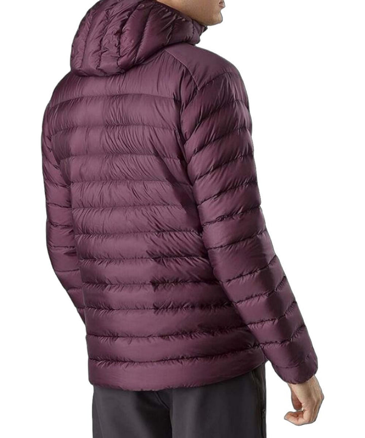 Burgundy Hooded Down Jacket