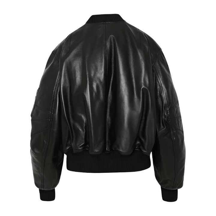 Linda Black Leather Bomber Jacket | Leather Jacket