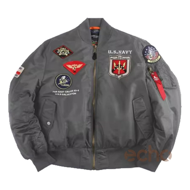 Men's MA-1 Aviator Military Pilot Thick Bomber Jacket | Echo Leather