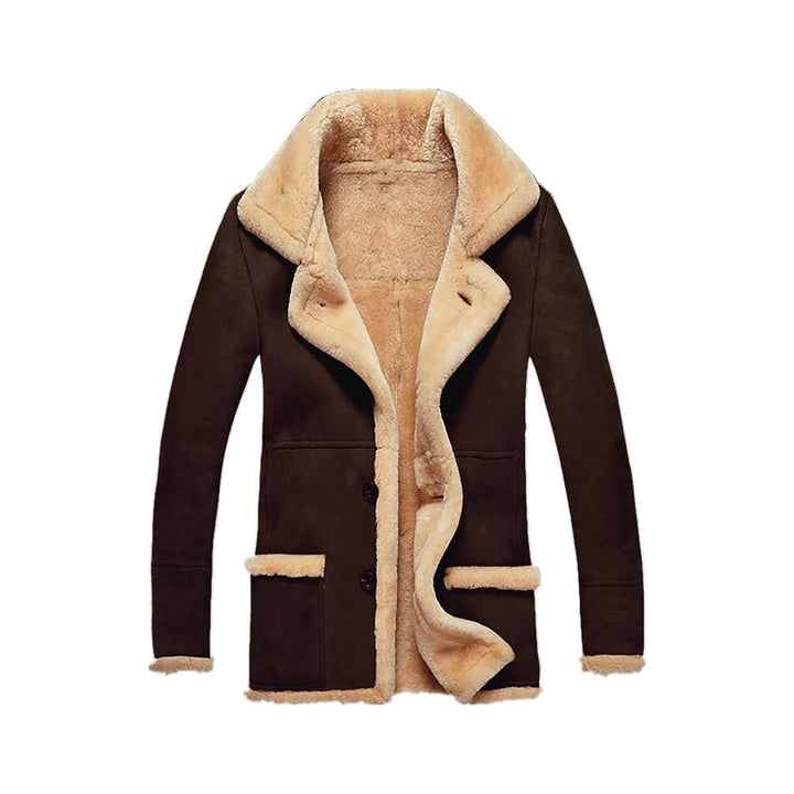Faux Shearling Lined Real Leather Trucker Jacket | Echo Leather