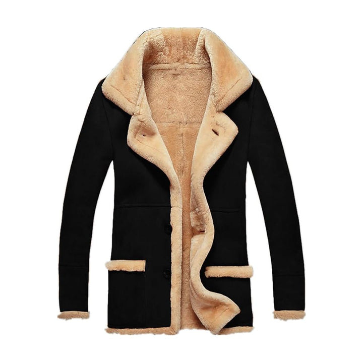 Faux Shearling Lined Real Leather Trucker Jacket | Echo Leather