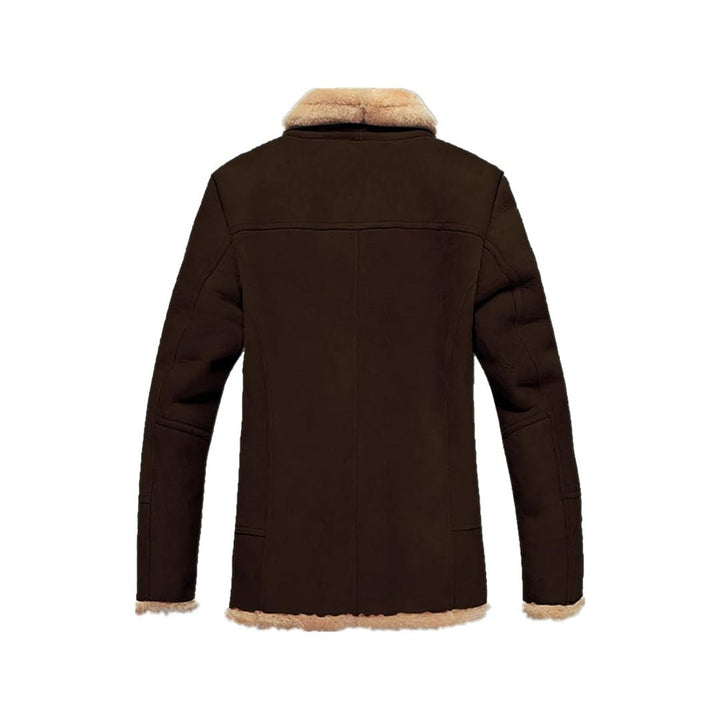 Faux Shearling Lined Real Leather Trucker Jacket | Echo Leather
