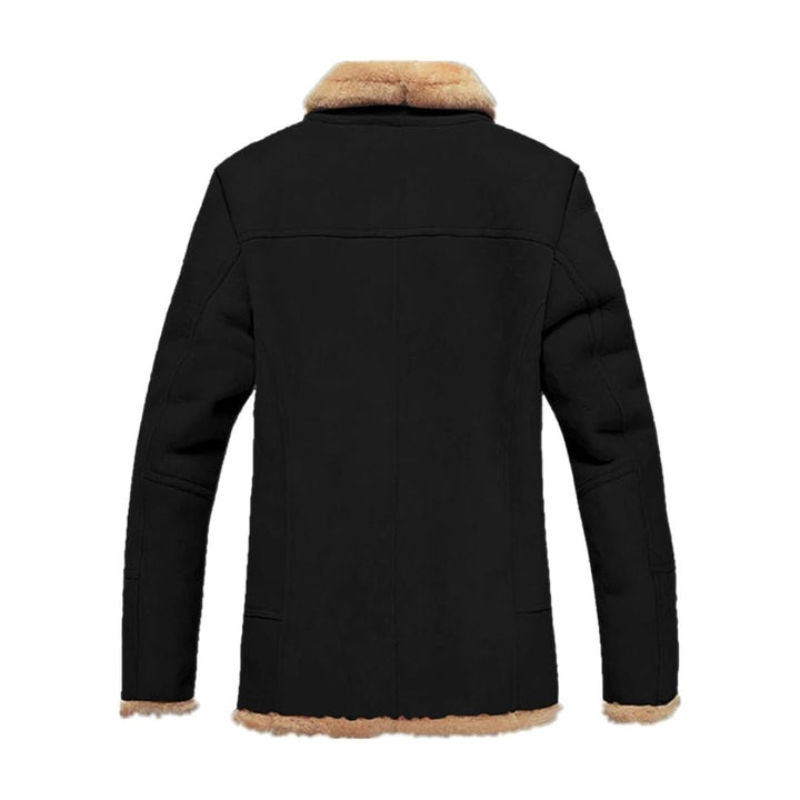 Faux Shearling Lined Real Leather Trucker Jacket | Echo Leather