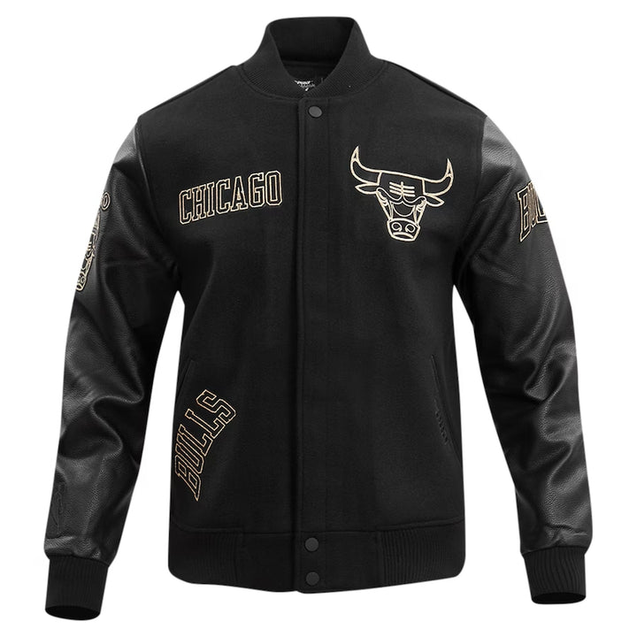 Men’s Chicago Bulls Black Varsity Jacket | Echo Leather