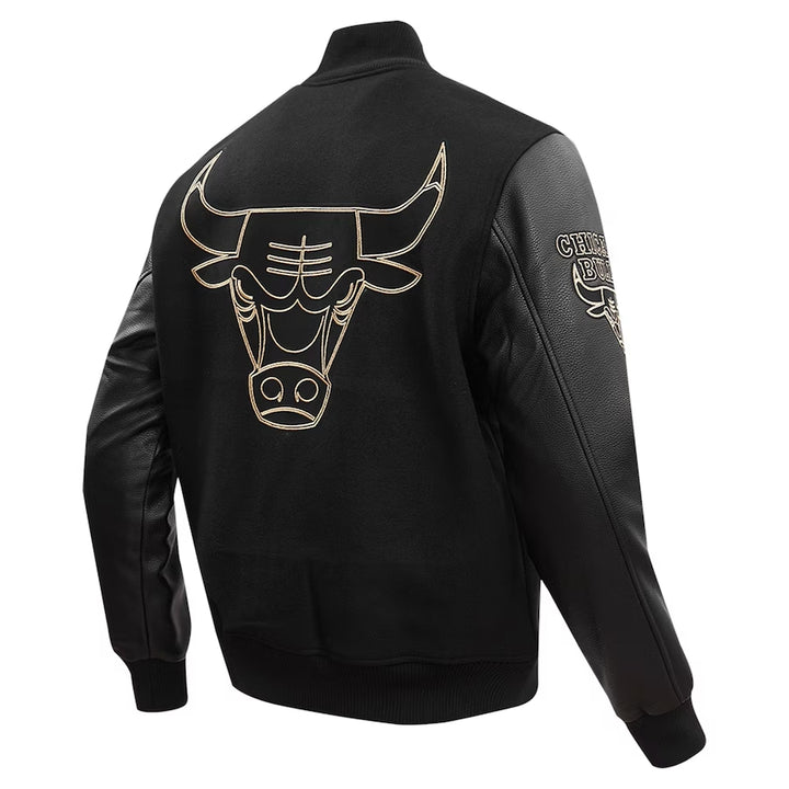 Men’s Chicago Bulls Black Varsity Jacket | Echo Leather