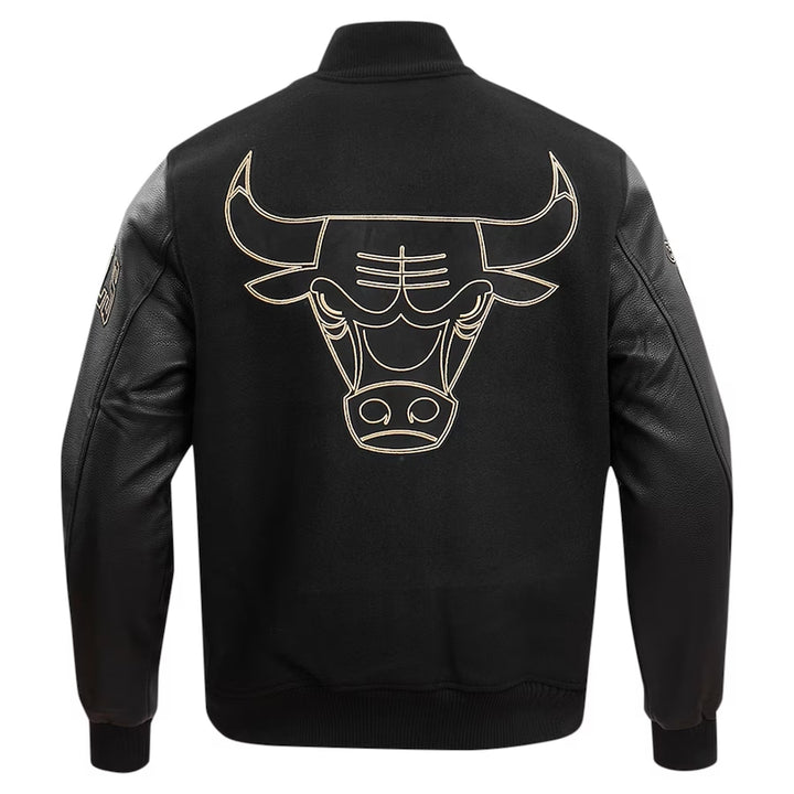 Men’s Chicago Bulls Black Varsity Jacket | Echo Leather