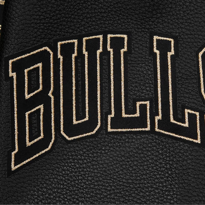 Men’s Chicago Bulls Black Varsity Jacket | Echo Leather