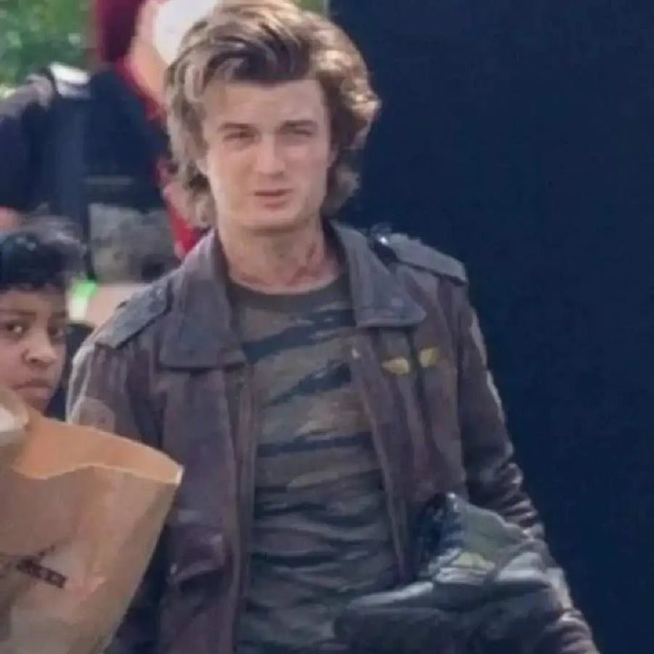Stranger Things Steve Harrington Brown Bomber Leather Jacket - Echo Leather